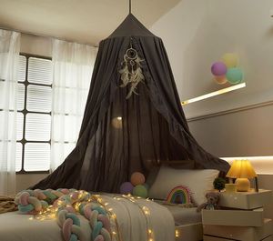 Cortinas de Cama con Volantes Grises para Niñas, Venta al Por Mayor de Fábrica, para Habitación Infantil - Product Image 4
