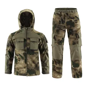 Vestito tattico in pile da uomo caldo e antivento mimetico invernale personalizzato per caccia all'aperto più venduto