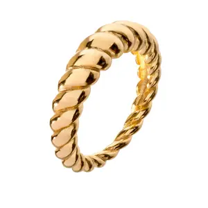 스테인리스 보석 여자, 금 크로와상 반지 손가락 반지 디자인 여자 금 반지