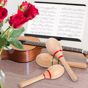 X-WM03 <span class=keywords><strong>Maracas</strong></span> en bois naturel pour bébés, jouet musical personnalisable, vente en gros, idéal pour les tout-petits - Product Image 5