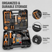 Ensemble perceuse électrique 12V 21V avec boîte à outils pour réparation de matériel