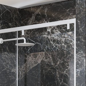 Kamalu KSA4000B moderna porta doccia senza cornice 140cm di altezza 200cm di larghezza vetro temperato per alberghi ville in acciaio inox - Product Image 5