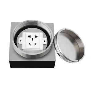 ZDL-100sl Plate Under Embedded Pop-up Electrical Floor Socket USB Modular Combination Customized invisible power Stainless steel