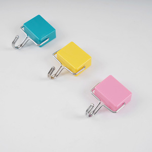 Crochets magnétiques carrés bleus, jaunes, roses pour réfrigérateur, cuisine, organisateur suspendu - Product Image 3