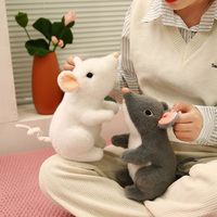 Souris en peluche super moelleuse de 27 cm, simulation d'animal, peluche douce