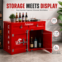 Armoire de rangement de style conteneur rouge, directement de l'usine, avec quatre compartiments, pour la maison, le café, la vente au détail, la salle d'exposition, l'utilisation commerciale