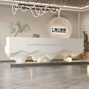 Mostrador de Recepción LED con Forma Fantástica, Mostrador de Recepción en Forma de L para Oficina, Salón de Belleza - Product Image 1