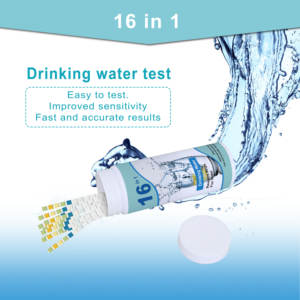 16 em 1 Água Potável Qualidade <span class=keywords><strong>Test</strong></span> Kit 100 Tiras Teste Piscina 16 Parâmetros de PH Nitrito Cloro Total - Product Image 5