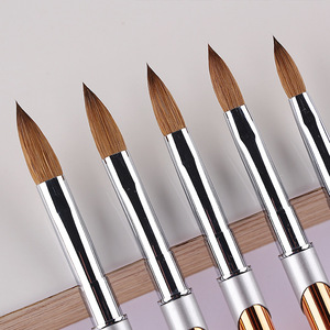 Pinceau à ongles en acrylique Kolinsky avec manche en métal doré, poils de zibeline pur, pour sculpture 3D, extension et peinture - Product Image 4
