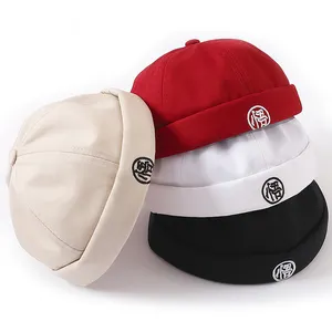 Custom design cotton brimless baseball cap without brim wholesale docker hat cap