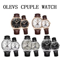 OLEVS 7039-Horloge à main en phase de lune, étanche, montre mécanique de luxe en diamant pour couple, montres automatiques avec date pour hommes et femmes