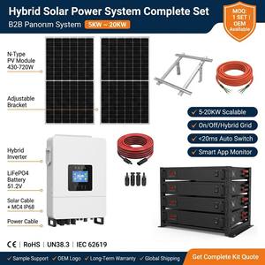 Sistema de Energía Solar Híbrido de 5KW 10KW 15KW 20KW, Conjunto Completo con Baterías de Litio, Soportes, Celdas MPPT para Viviendas Residenciales, Certificación CE - Product Image 3