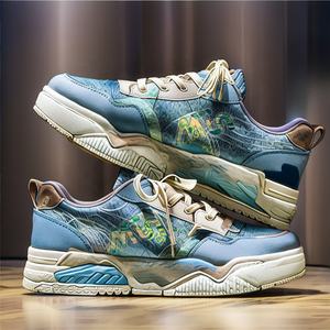 Baskets blanches pour hommes personnalisées <span class=keywords><strong>Bapesta</strong></span> à la mode chaussures de sport à la mode pour doublure en maille de Style de rue pour la marche de printemps - Product Image 1