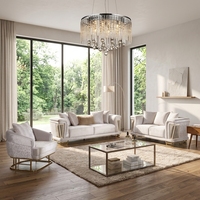Canapé Chesterfield moderne sur mesure, tissu en velours de luxe, ensemble de meubles pour la décoration intérieure, salon