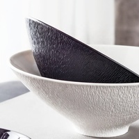 Personnalisé imprimé en gros en céramique porcelaine 7 pouces poterie bol de service restaurant japonais ramen bol de nouilles