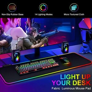 Tapis de souris de jeu LED Cute Girl Tapis d'ordinateur portable RGB <span class=keywords><strong>Nahida</strong></span> Grand tapis de bureau surdimensionné XXL 14 modes d'éclairage Tapis de souris Anime - Product Image 2