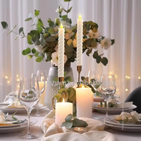 Bougies Pilier LED Blanches Sans Flamme en Plastique avec Télécommande, Fonctionnant sur Piles, pour Mariage, Anniversaire, Fête à Domicile, Dîner, Cheminée