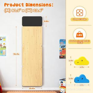 Panel de Madera para Escalar para Niños, Uso en Interiores, Forma Geométrica, Diseño Moderno y Simple para Sala de Juegos Infantil - Product Image 4