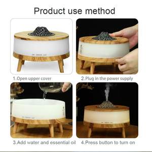 JCSY เครื่องกระจายกลิ่นอโรมาลายไม้ 0.5 ลิตร USB เครื่องเพิ่มความชื้นแบบอัลตราโซนิกพร้อมไฟแอมเบียนท์สำหรับสร้างบรรยากาศสำหรับโฮมออฟฟิศ - Product Image 3