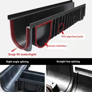 Sotterraneo tipo <span class=keywords><strong>U</strong></span> canale di drenaggio acqua piovana canale di drenaggio per il trattamento delle acque reflue di plastica fosso di drenaggio con la copertura - Product Image 4