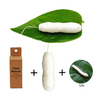 Natuurlijke zijden tandzijde voor navulbare candelillawas, 100% composteerbaar, ecologische mondverzorging, 109 Yds/100m (2-pack) Natuurlijke Munt