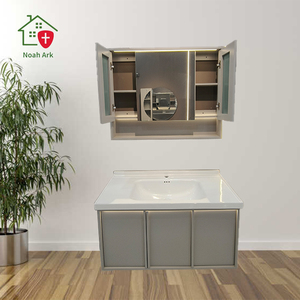 Modern smart storage mirror cabinet with integrated heat bending white washbasin hanging cabinet defogger function - Product Image 4