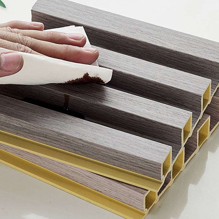 Wooden Grain PVC WPC Wall Panel Fluted Wall Panels WPC 3D Wall Panel