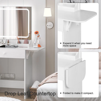 Bureau de courtoisie avec miroir et tabouret miroir coiffeuse table de maquillage ensemble de commodes station de charge rangement ouvert