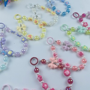 Tolka/duojia tkod23 Bowknot tim hoa điện thoại trường hợp mặt dây thừng tươi Kaki Màu mạ 120cm chuỗi đính cườm dây - Product Image 4