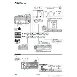Soupape de commande VK332-5GS-M5-F électrovanne pneumatique SMC - Product Image 1