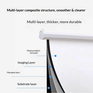 <span class=keywords><strong>Écran</strong></span> de projection manuel rétractable flexible de 95 pouces 4:3, grand angle de vue, <span class=keywords><strong>pour</strong></span> les présentations et le partage en réunions de bureau - Product Image 4