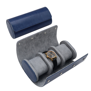Luxury Custom Men Black Green Travel Watch Case Box Leather Watch Roll