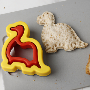 Khủng long hình dạng màu vàng màu xanh lá cây thép không gỉ dễ thương <span class=keywords><strong>Cookie</strong></span> khuôn DIY ăn trưa Rau Trái Cây bánh sandwich cắt cấp thực phẩm thân thiện với môi - Product Image 2