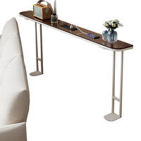 Canapé électrique en bois massif avec étagère de rangement arrière, table longue murale, armoire latérale ultra-étroite, design minimaliste moderne