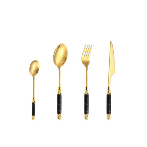 Ensemble de couverts en acier inoxydable avec manche en céramique, 4 pièces, durable, style occidental, pour steak, coffret cadeau - Product Image 5