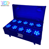 WEDOSTAGE 4/6/10 pièces Projecteur LED Par étanche IP65 DMX512 Slim 6x18W RGBWA+UV pour Mariage, Fête, Concert, Bar, Spectacle Extérieur