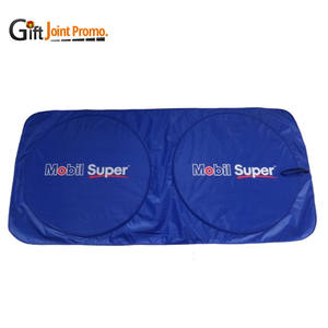 Großhandel Kundenspezifischer Druck Auto-Frontscheiben-Sonnenschutz Doppelkreis Auto-Sonnenschutz Polyester Auto-Sonnenschutz für Windschutzscheibe Faltbar - Product Image 6