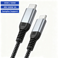 Câble USB-C Type C, câble de charge rapide USB C 240W 5A, câble tressé personnalisé en usine, chargeur PD3.1 EPR, câble Type-C vers Type-C