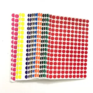 Etiqueta de codificación de colores, pegatinas redondas grabables coloridas, etiquetas de puntos adhesivos circulares - Product Image 1
