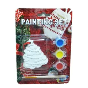 Set Mainan Lukis DIY Anak, Set Mainan Menggambar Keramik DIY Pohon Natal