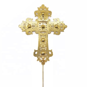 Wholesale Rose gold cross rhinestone cake Topper for religious baptism christening cake decoration - Product Image 5