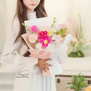 Ramo de palo giratorio cifrado hecho a mano para Pascua, Navidad, Día de San Valentín, Día del maestro para decoraciones del hogar, flor similar a piel de rosa de Lirio - Product Image 3