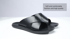 Sandalias de Gamuza Negra Personalizadas al por Mayor para Hombre, Sandalias de Playa, Moda Casual, Sandalias de Cuero para Exteriores - Product Image 6