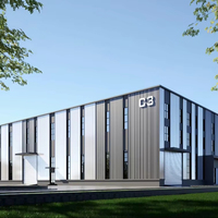 Atelier économique en structure métallique, hangar industriel à un étage, bâtiment métallique préfabriqué, hall d'usine, entrepôt rapide à construire