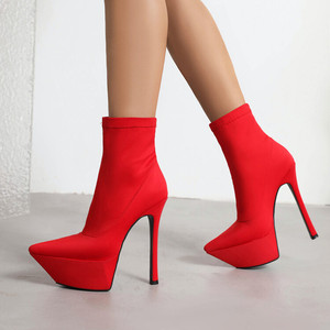 Platform Fashion Stivale Donna Rubber Outsole Ankle High <b>Heel</b> Sexy Warm Winter Boots for Women Shoes - Product Image 5
