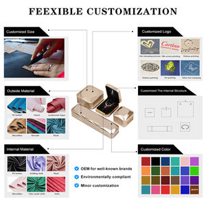 Элитная шкатулка для украшений из лакированного дерева с золотым покрытием, светодиодной подсветкой, черным бархатом и возможностью нанесения логотипа на заказ. Для кулонов, браслетов и длинных цепочек. - Product Image 2