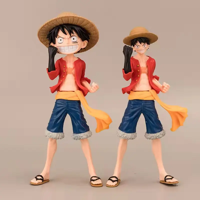 Tek parça Luffy Anime figürü gülmek değişim yüz 22.5CM 24.5cm PVC Action duruş DIY oyuncak hediye koleksiyonu