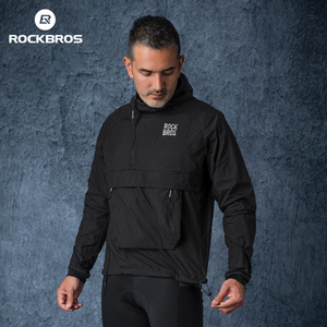 Veste coupe-vent pour <span class=keywords><strong>homme</strong></span> ROCKBROS, à manches longues, imperméable, résistante au vent, avec poche amovible, pour le camping, le vélo et les trajets quotidiens - Product Image 2