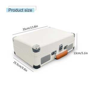 Factory Custom Portable Suitcase <b>Vinyl</b> Turntable Record Player 3 Speed BT USB Vintage Record Player with Built in Speakers Audio - Product Image 2