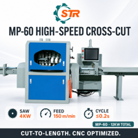 STR MP-60 Machine de découpe de bois de précision à grande vitesse Scie à coupe croisée optimale pour l'optimisation de la CNC de l'industrie du bois